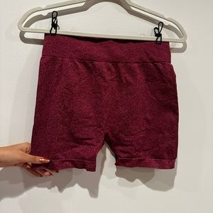 Red workout shorts